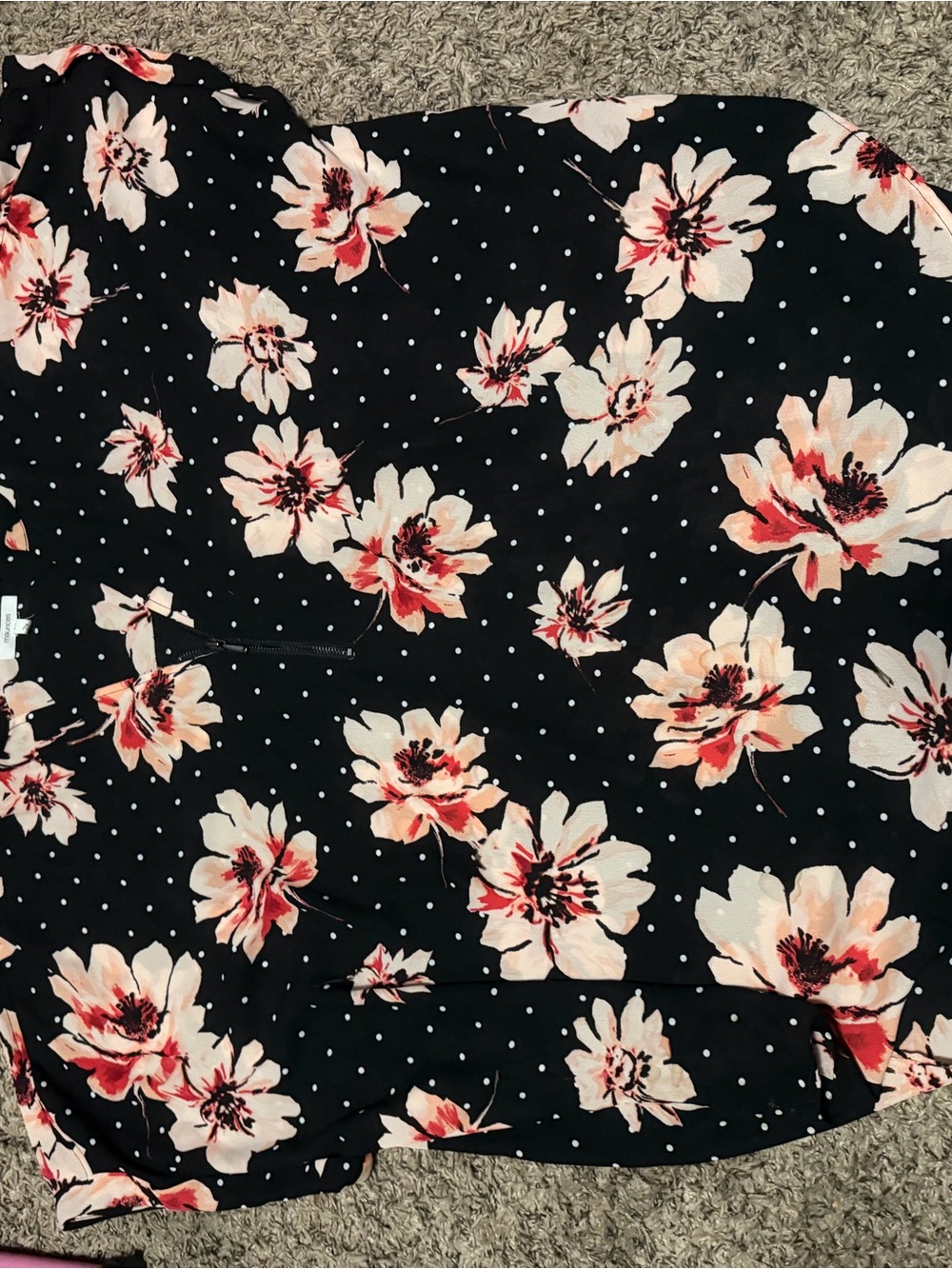 Women's Black Floral Blouse - Brand
